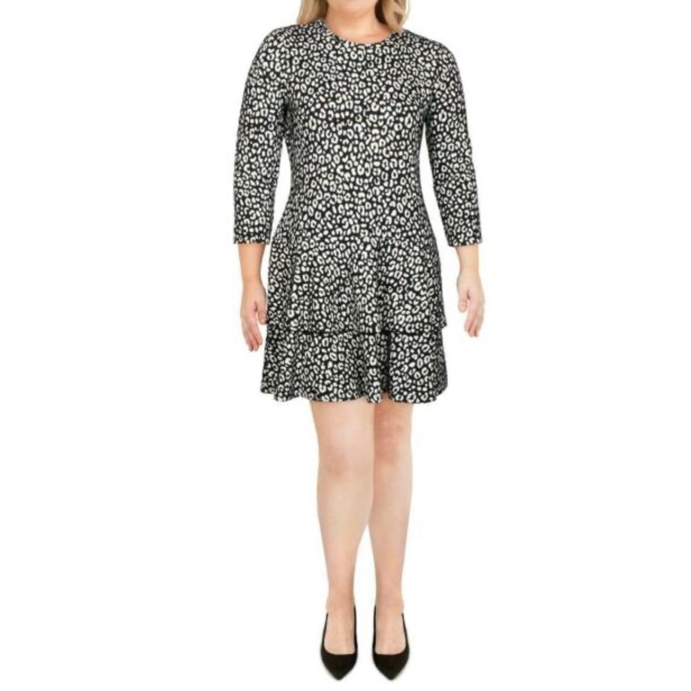 Michael Kors Black/White Leopard Print Dress